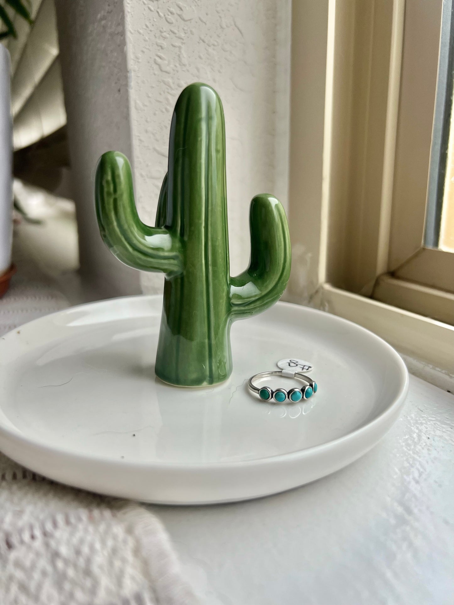 5 Stone Turquoise Band Handmade Ring