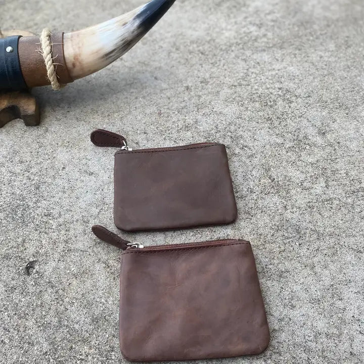 Brown Leather Coin Pouch