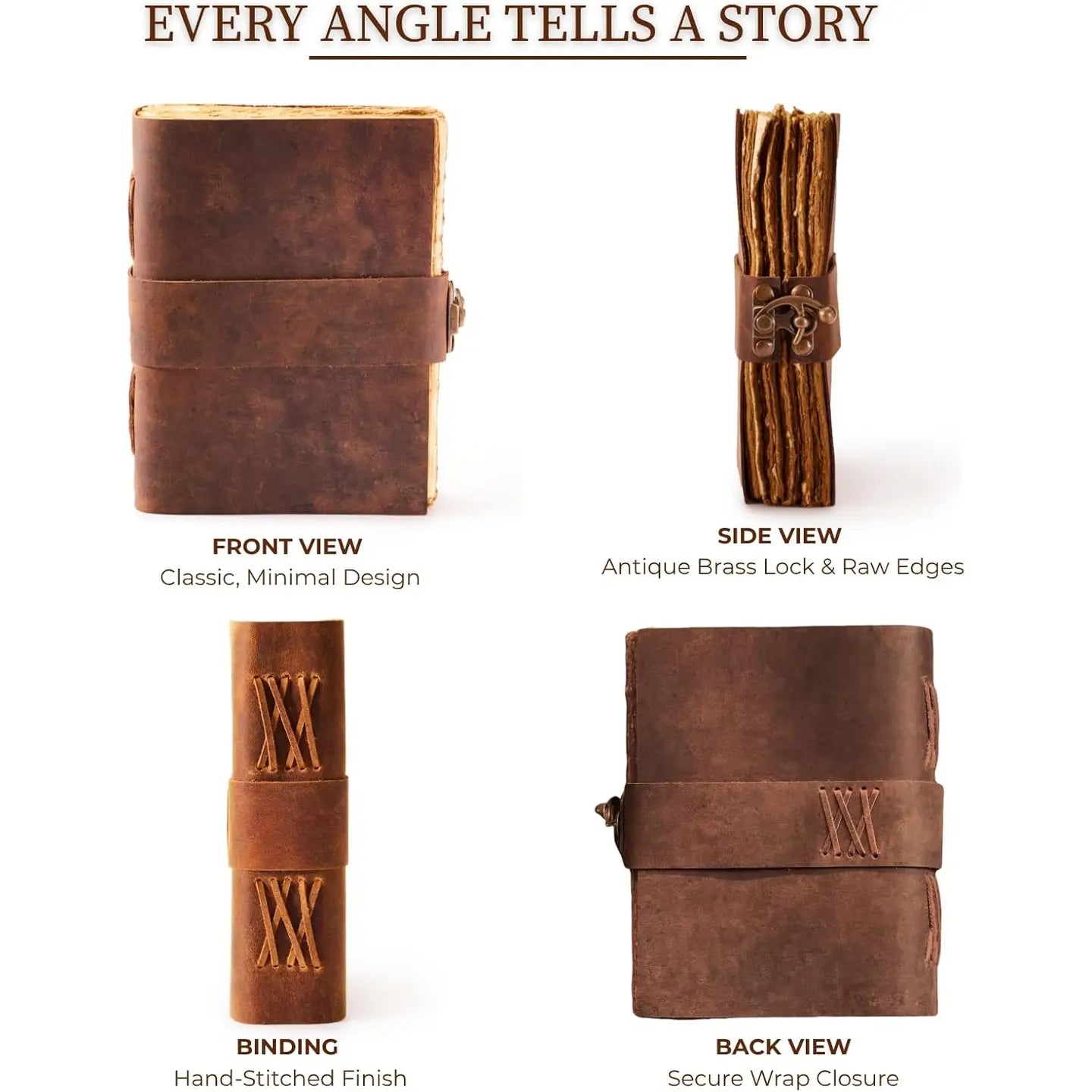 Handmade Leather Journal w/ Belt Closure