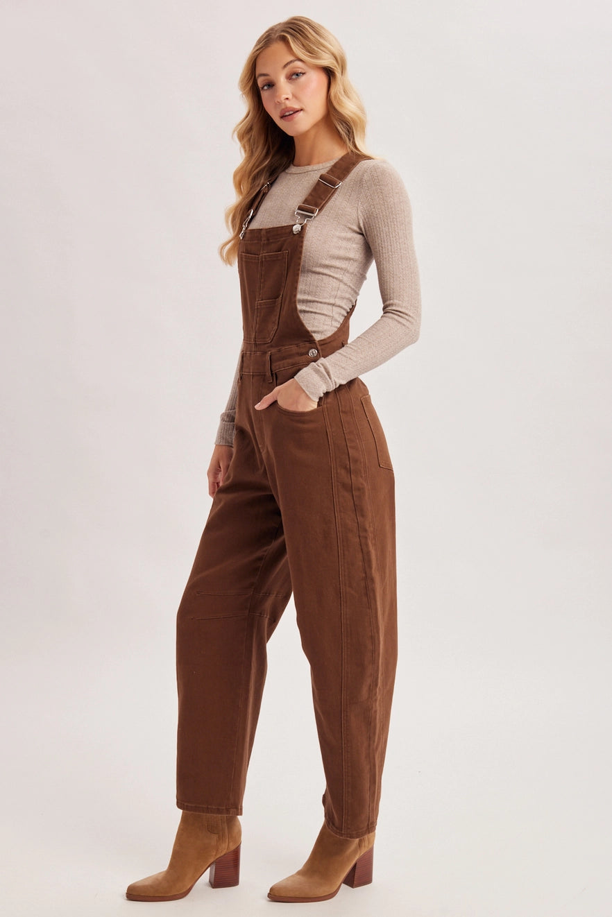 Root Beer Utility Barrel Overall Jumpsuit