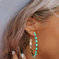 Sky Blue Turquoise Hoop Earring