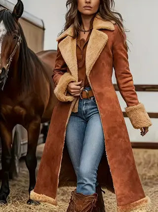 Western Vintage Suede Plush Coat