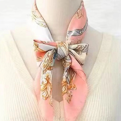 Pink Multi Print Silky Bandana