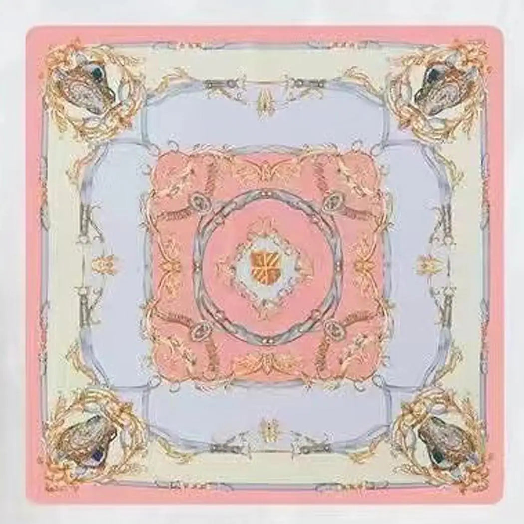 Pink Multi Print Silky Bandana