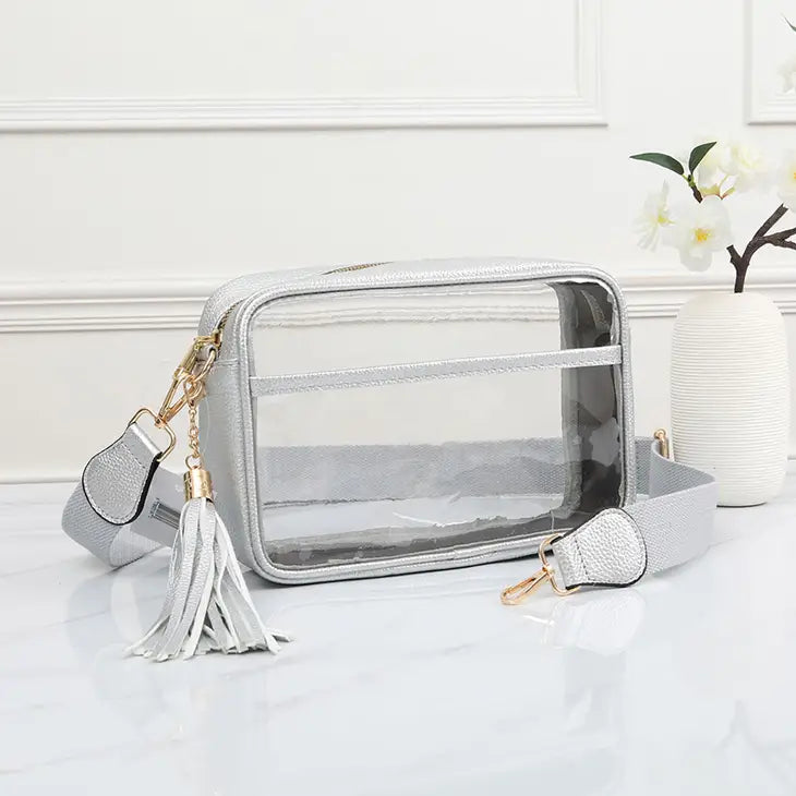 Solid Outlined Clear Crossbody Bag