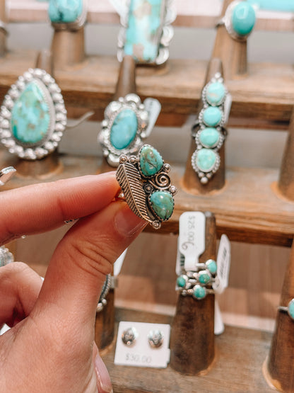 Native American Sterling Silver Turquoise Rings