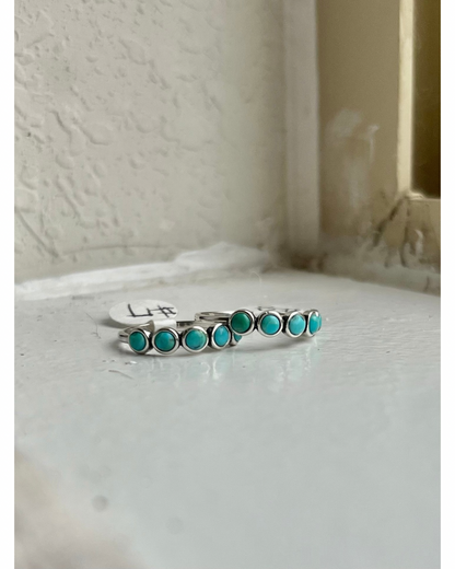5 Stone Turquoise Band Handmade Ring
