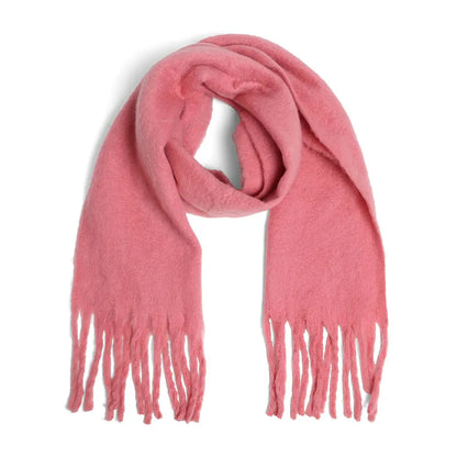 Cozy Oversized Fringe Scarf - Pink