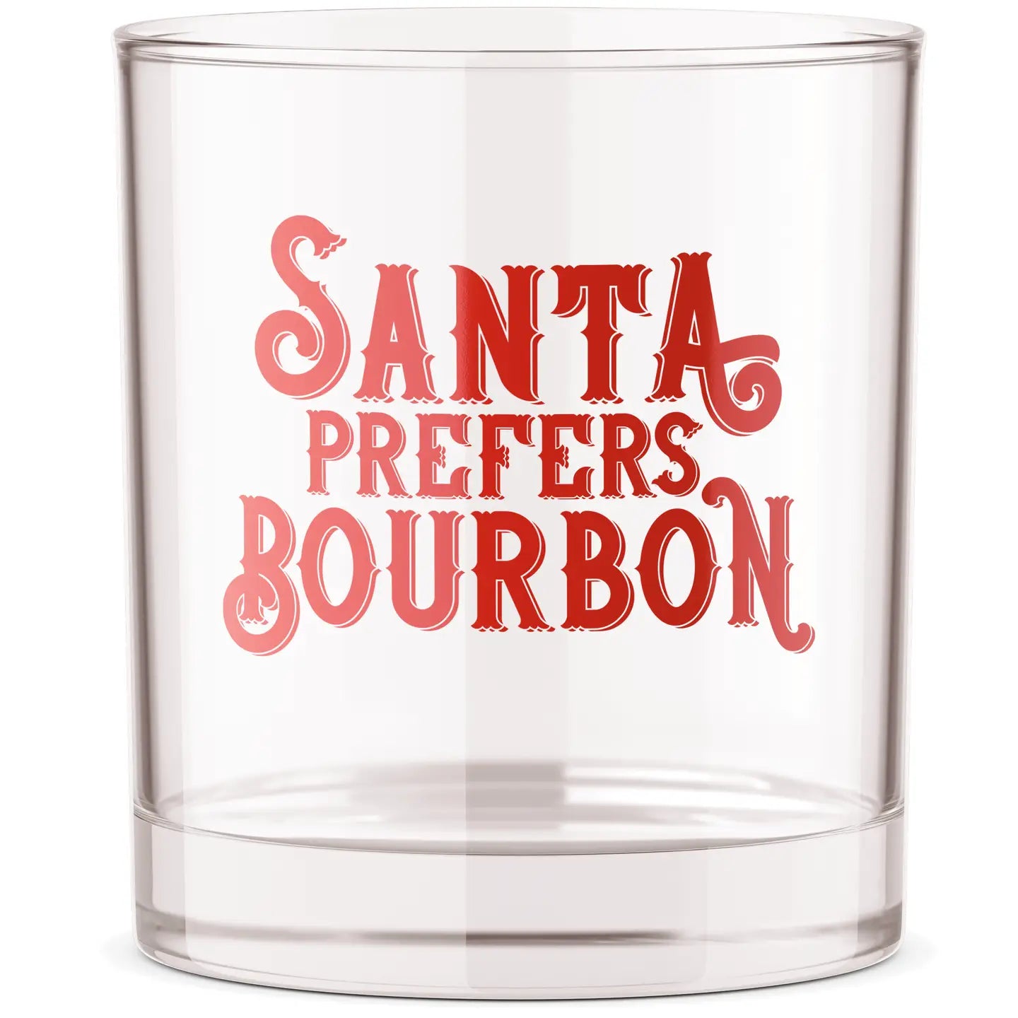 Santa Prefers Bourbon Rocks Glass