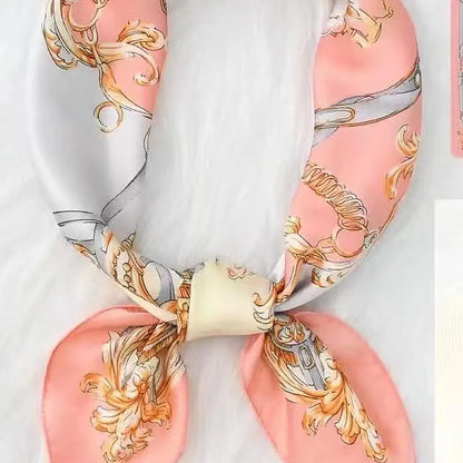 Pink Multi Print Silky Bandana