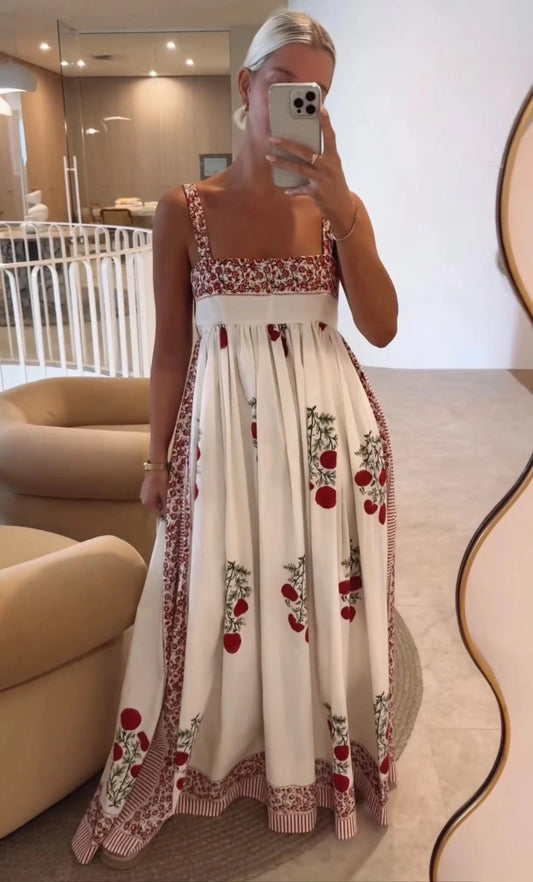 Floral Square Neck Maxi Dress