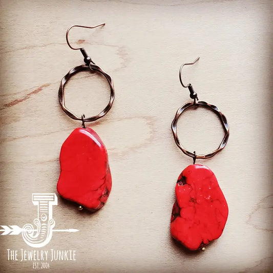 Red Turquoise Chunky Earring