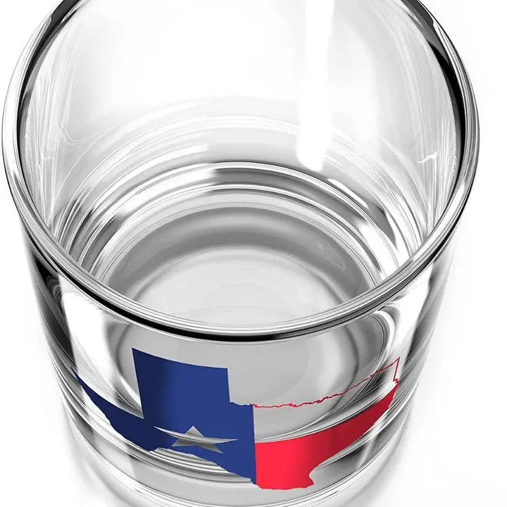 Texas Flag Whiskey Glass