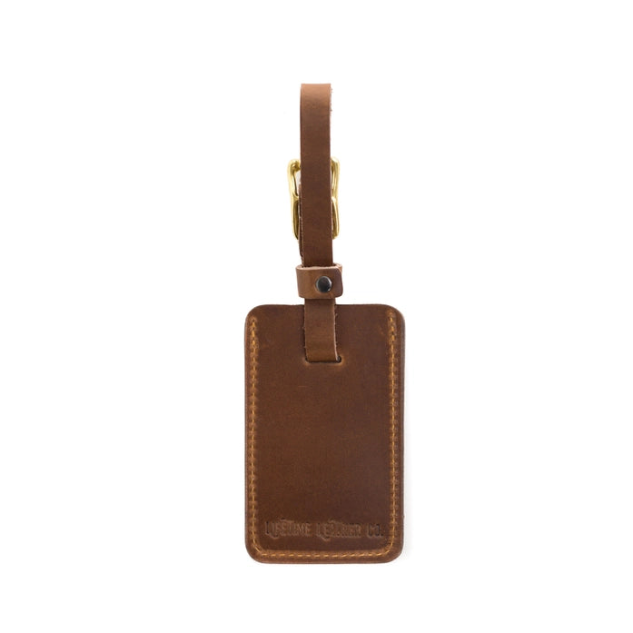 Cognac Leather Luggage Tag