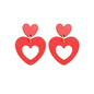 Valentine's Heart Wood Earrings