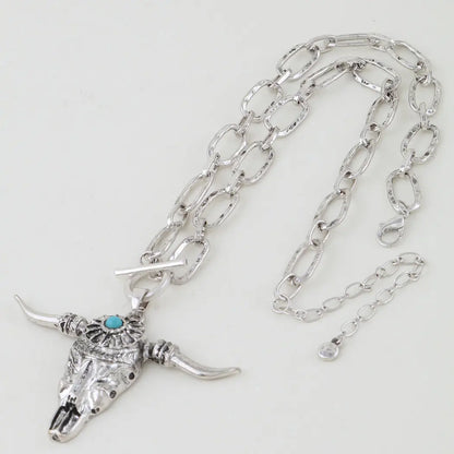 Antique Bull Toggle Link Chain Necklace