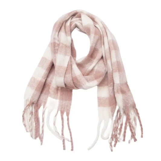 Plaid Purple/Pink Contrast Oversized Scarf