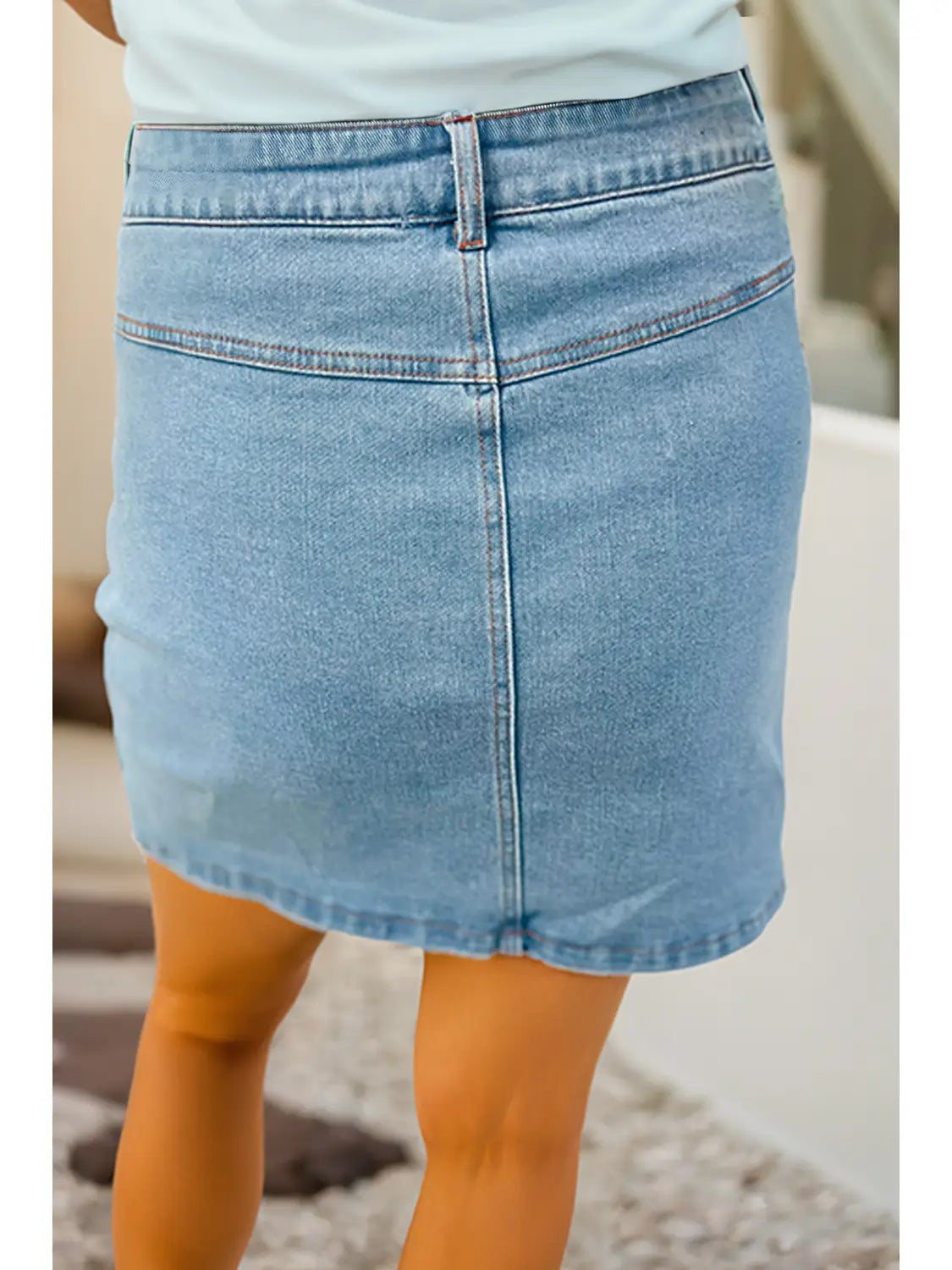 Bowknot High Waist Denim Skirt