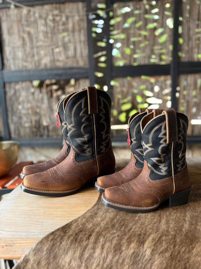 Justin Kids Tad Cognac Black Water Buffalo Boot