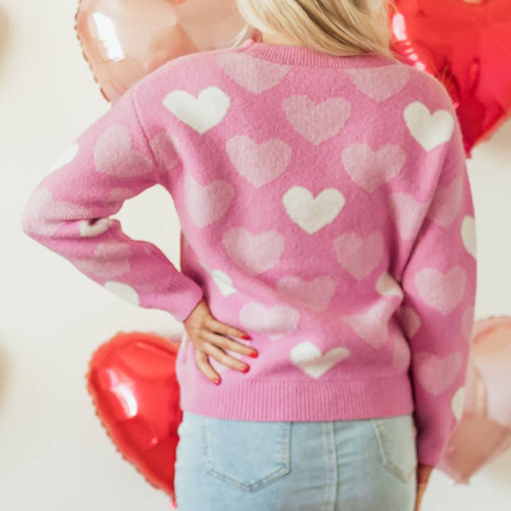 Pearled Heart Valentine's Sweater