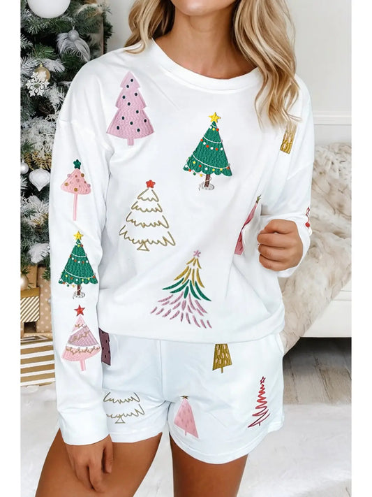 Christmas Tree Long Sleeve Lounge Set