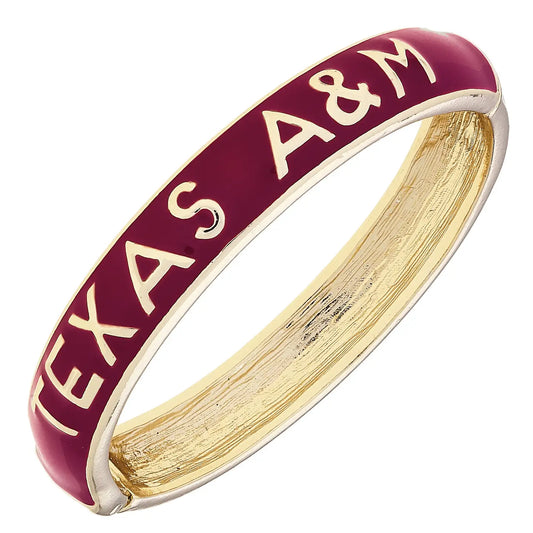 Texas A&M Enamel Hinge Bangle Bracelet