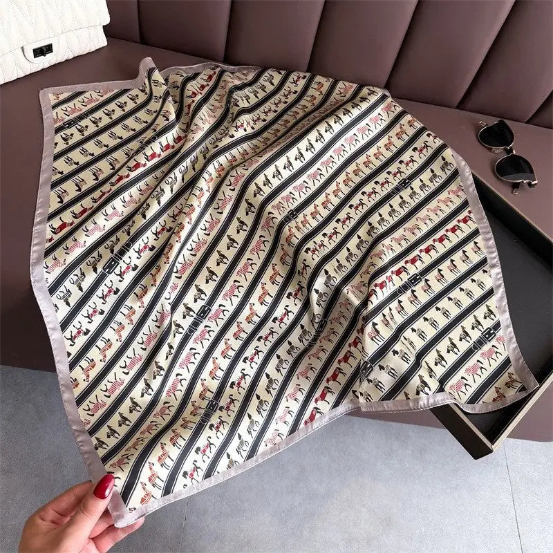 Silk Equestrian Print Scarf