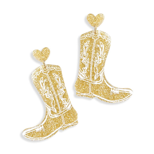 Gold Dolly Boot Earrings