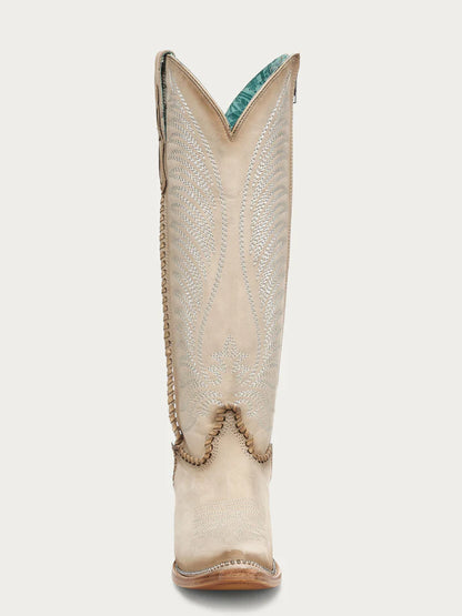 Corral LD Bone Embroidery & Woven Metallic Welt Boot