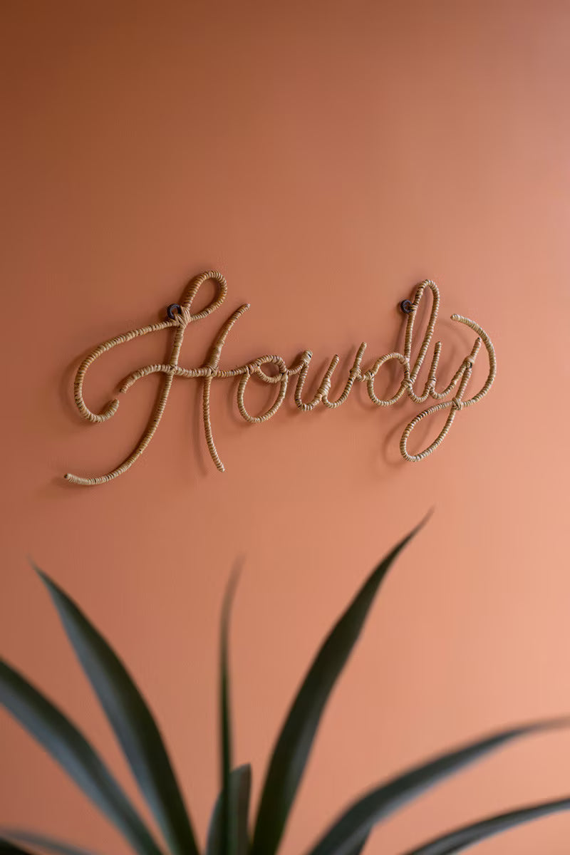 Seagrass & Iron "Howdy" Wall Decor