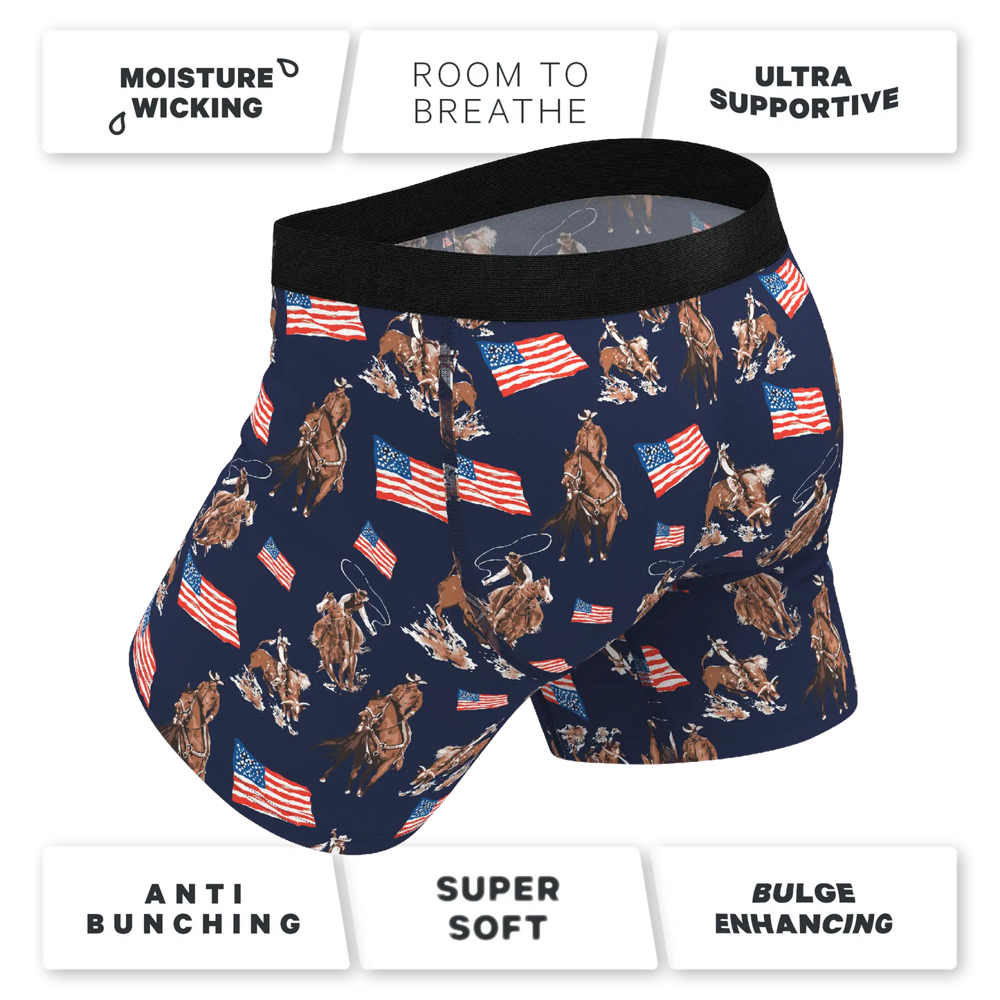 Shinesty Ball Hammock Boxers - Americana Cowboy