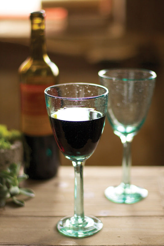 Handblown Recycled Wine Glass