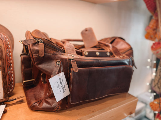 Large Leather Weekender Bag - Vintage Sandal