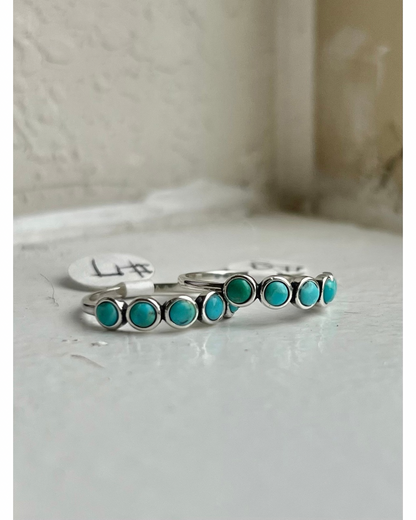 5 Stone Turquoise Band Handmade Ring