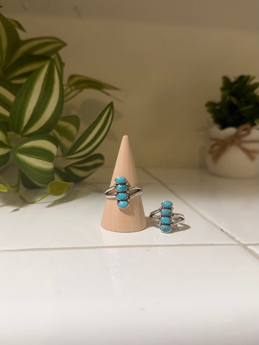 Stacked 4 Stone Turquoise Ring