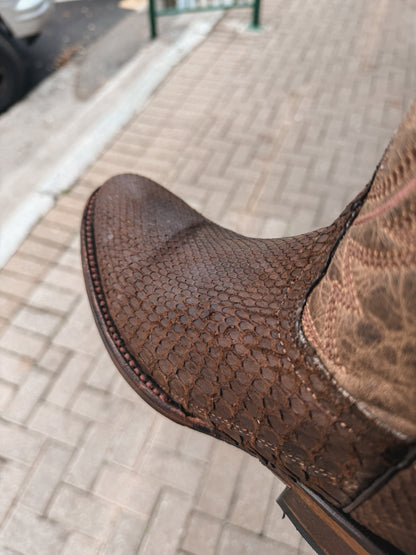 Men's Circle G Tan Python Round Toe Boot