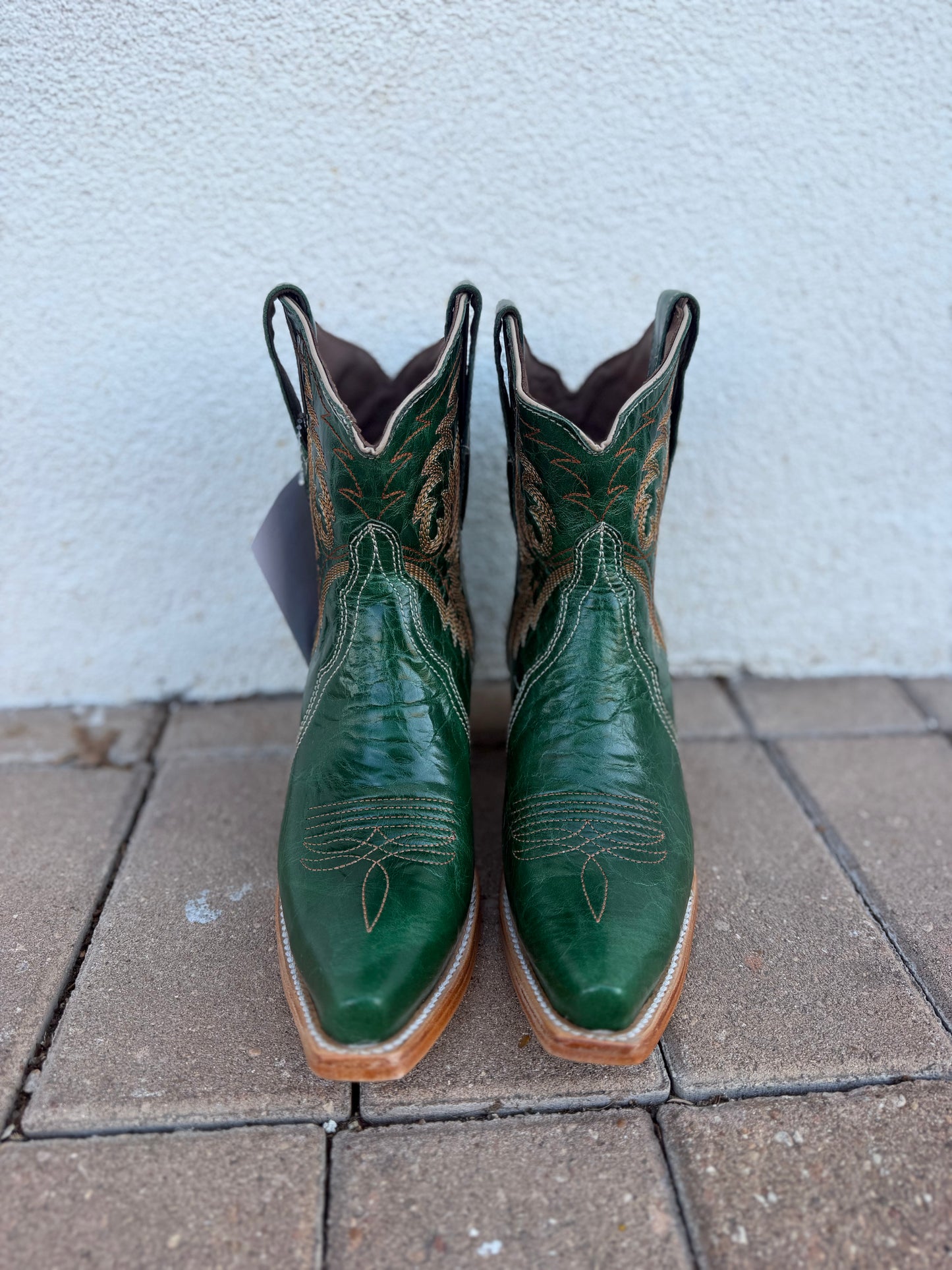 Circle G Green Ankle Cowhide Bootie