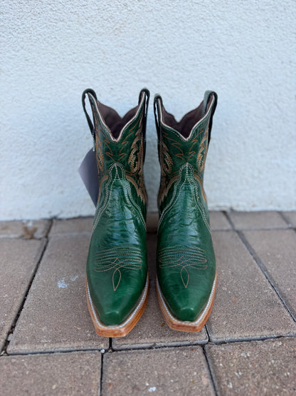 Circle G Green Ankle Cowhide Bootie