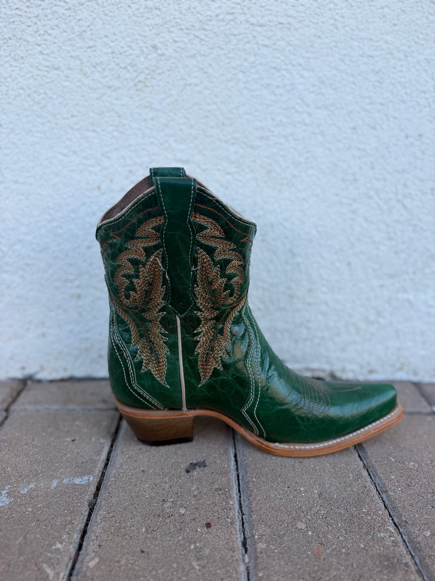 Circle G Green Ankle Cowhide Bootie
