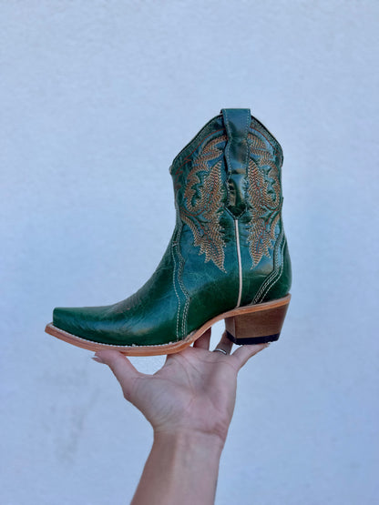 Circle G Green Ankle Cowhide Bootie