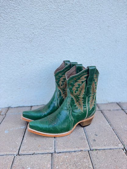 Circle G Green Ankle Cowhide Bootie