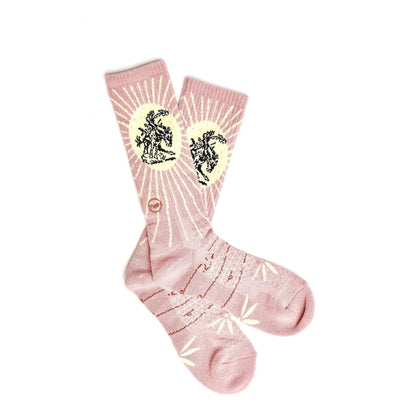 Lucky Chuck Bucking Dusty Pink Boot Socks