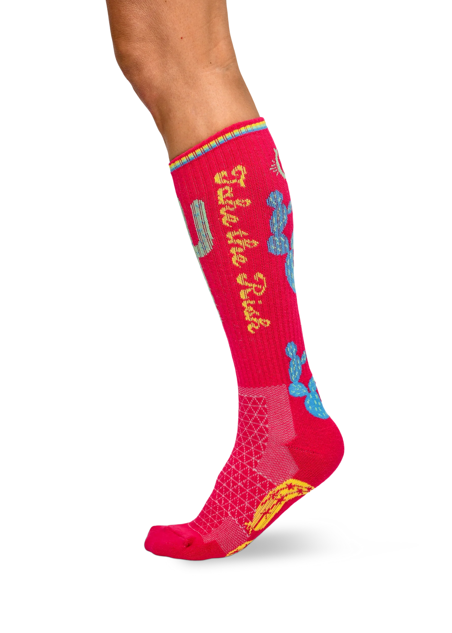 Lucky Chuck Take The Risk Hot Pink Boot Socks