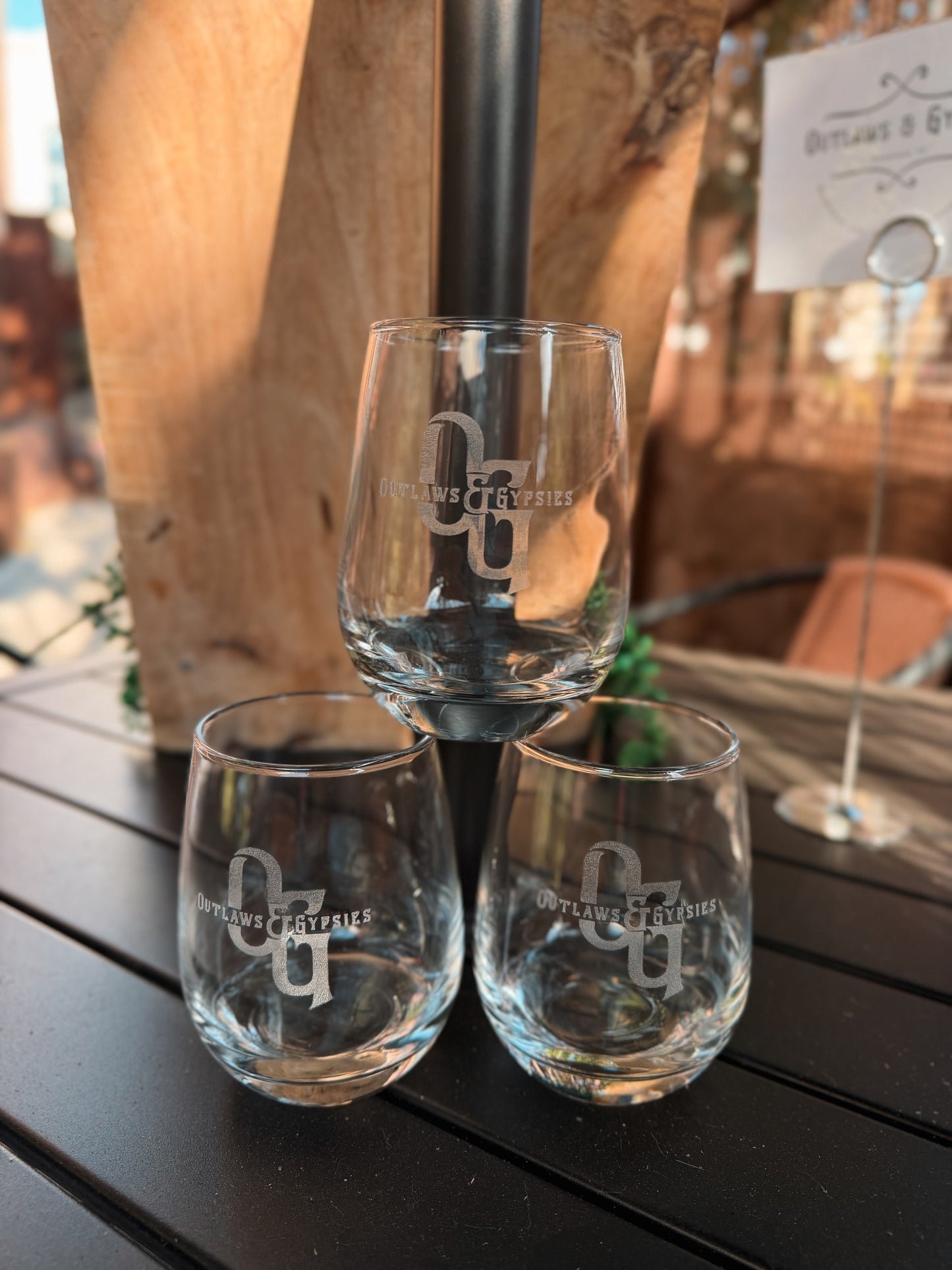 Etched OG Wine Glasses