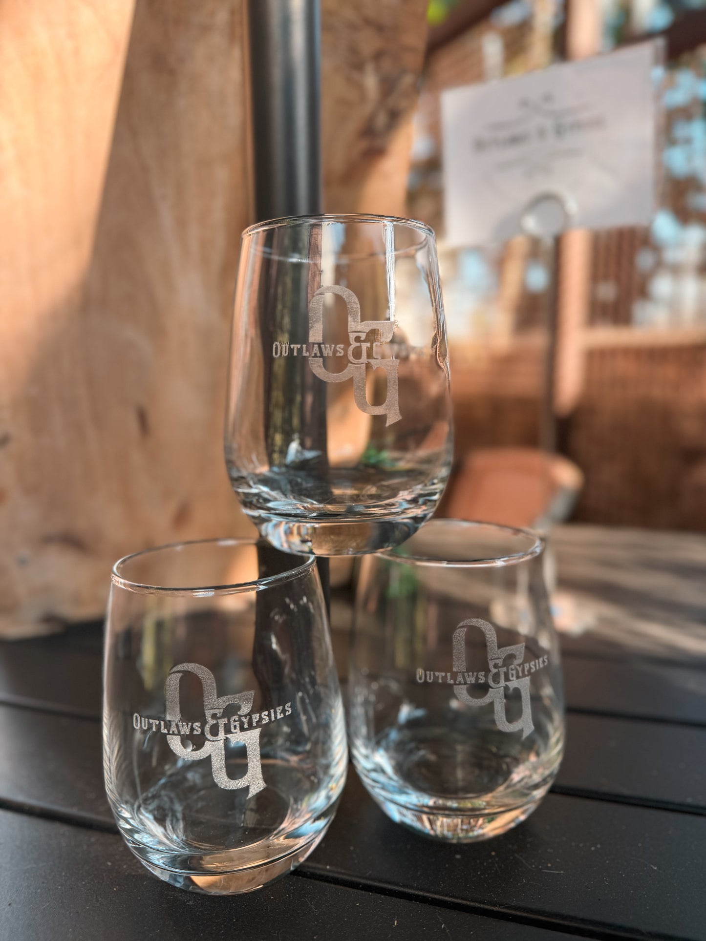 Etched OG Wine Glasses