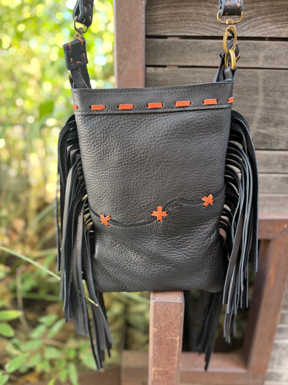 Pranee Classic "Altura" Fringe Crossbody Leather Purse