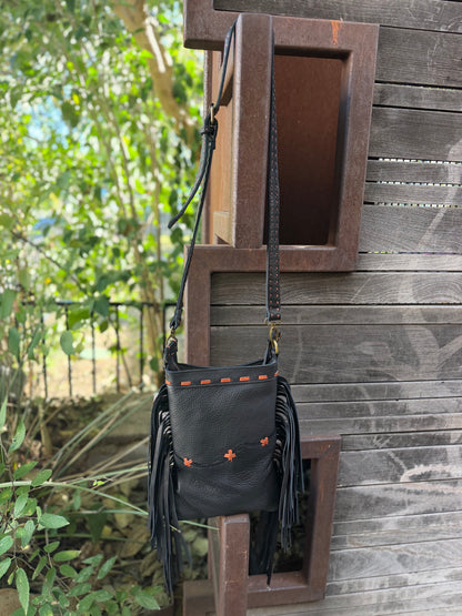 Pranee Classic "Altura" Fringe Crossbody Leather Purse