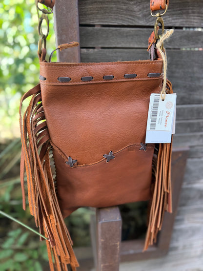 Pranee Classic "Altura" Fringe Crossbody Leather Purse