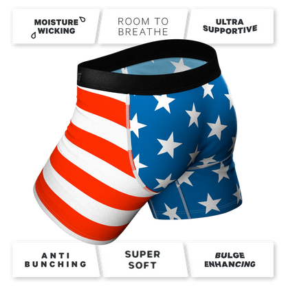 Shinesty Ball Hammock Boxers - American Flag