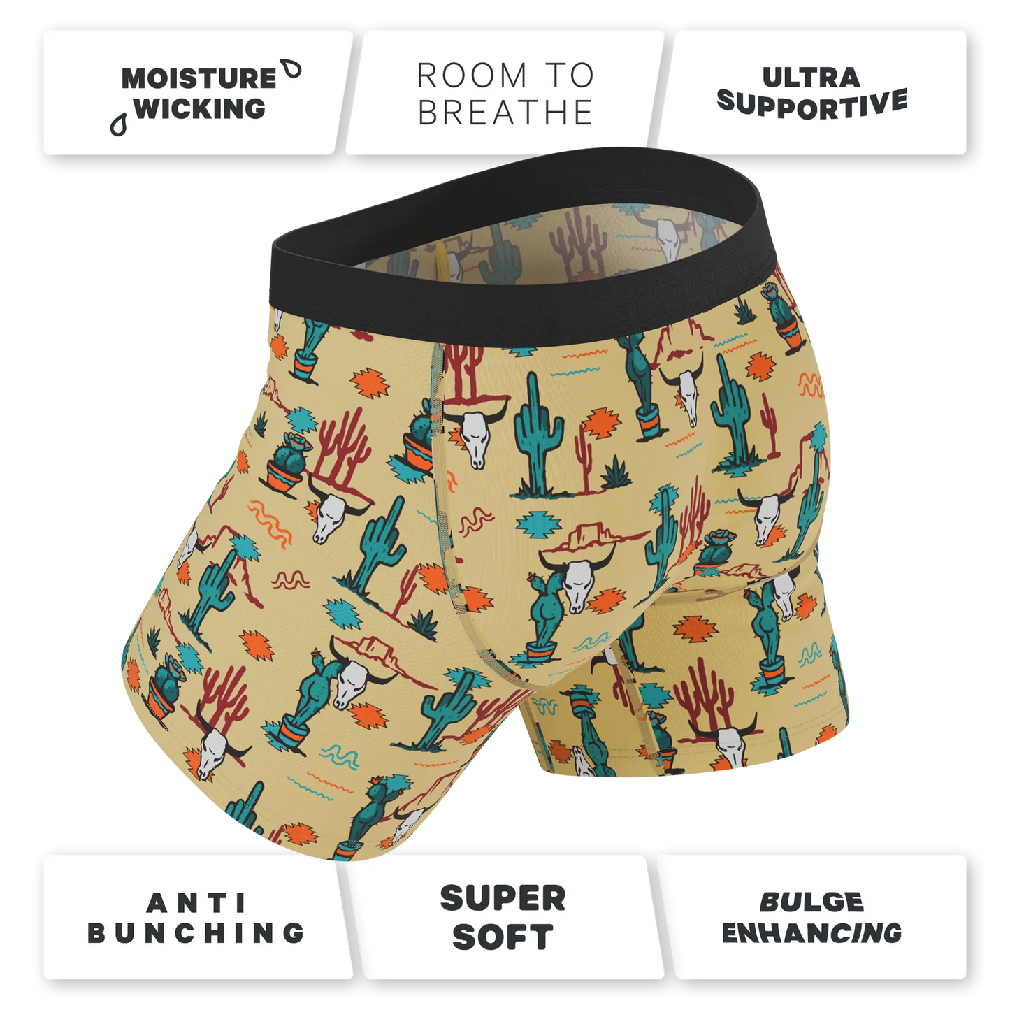 Shinesty Ball Hammock Boxers - Western Cactus Mirage